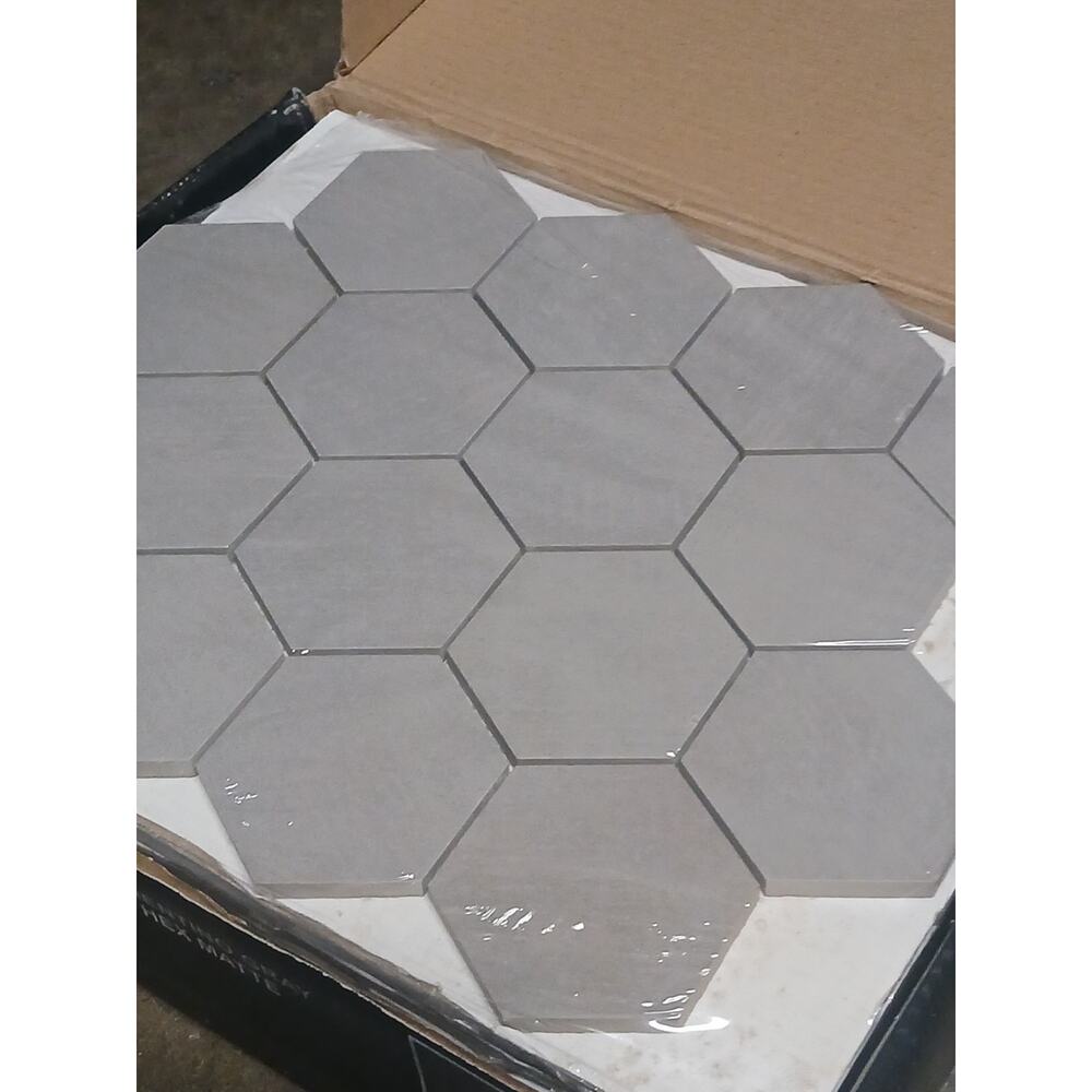 MSI Cementino 8 Pcs X .84 Sq Ft Matte Gray Hexagon Mosaic Floor & Wall Tile